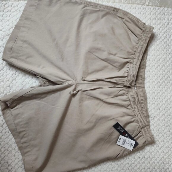 Hasting & Smith Women's Khaki Shorts Pull On Elastic Drawstring - Picture 1 of 8
